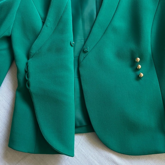 Tahari Arthur S. Levine Green Blazer & Skirt Suit Set Women’s Size 4 Elegant - Picture 5 of 15
